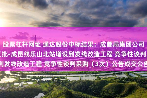 股票杠杆网址 通达股份中标结果：成都局集团公司 2024年供电系统第三批-成昆线乐山北站增设到发线改造工程 竞争性谈判采购（3次）公告成交公告